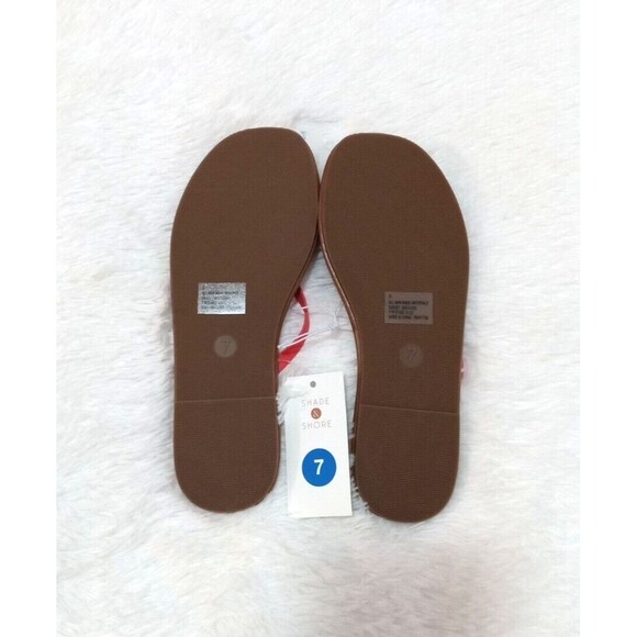 SHADE & SHORE Women's Faux Leather Flip Flop Sandals "CORAL" (Size 7) BRAND NEW - Picture 2 of 6